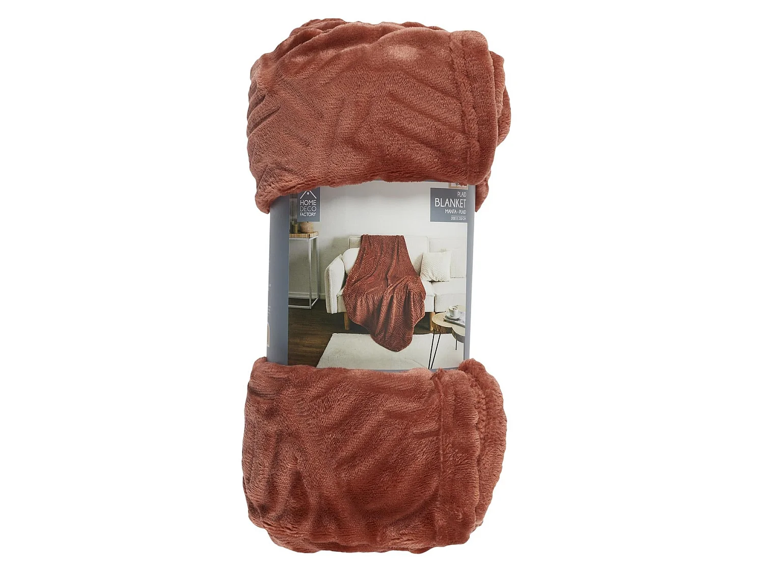 Plaid Flanelle Embosse Gris Clair 150x200cm Rouge