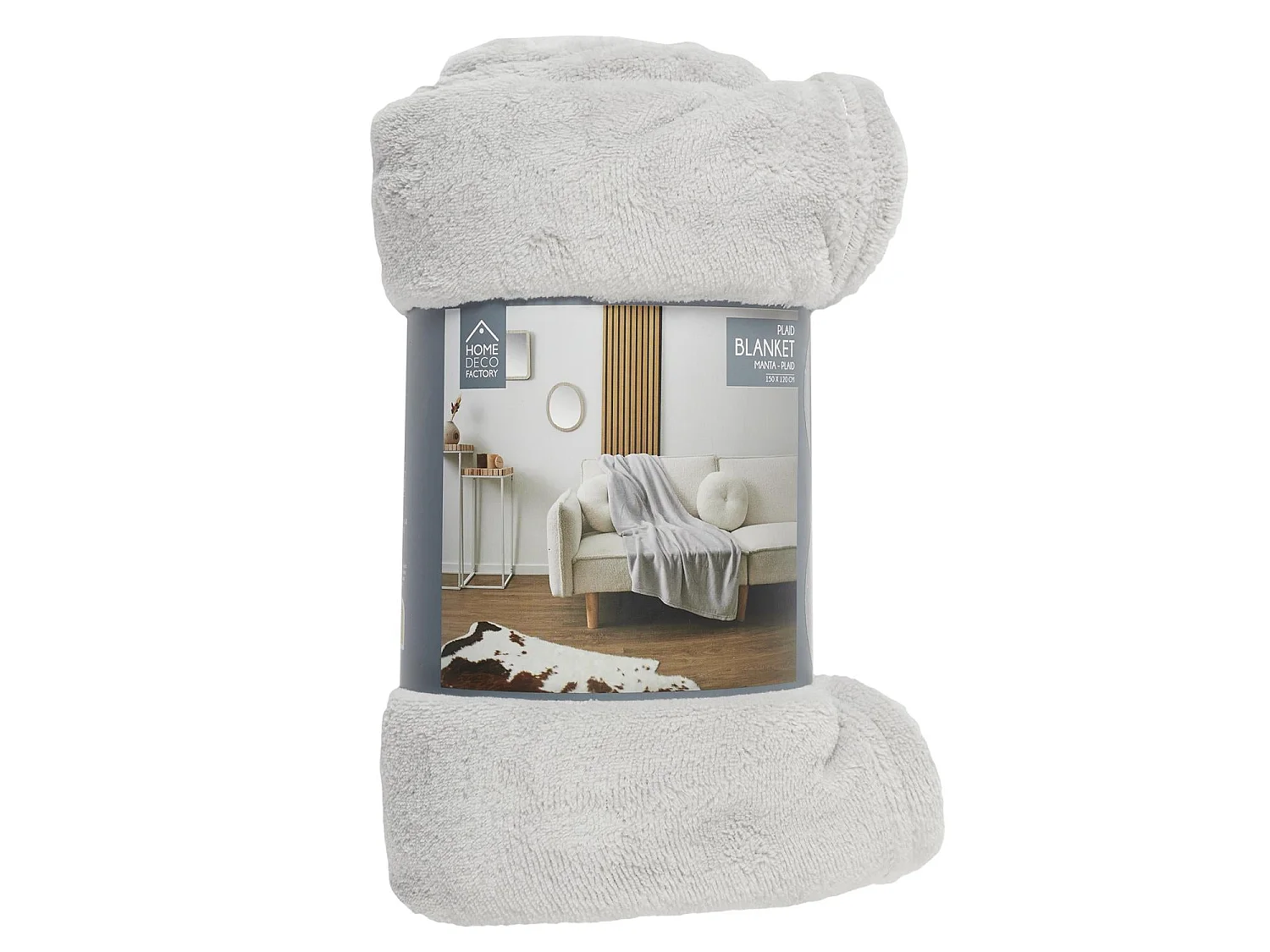 Plaid Molleton Gris Clair 120x150cm Gris