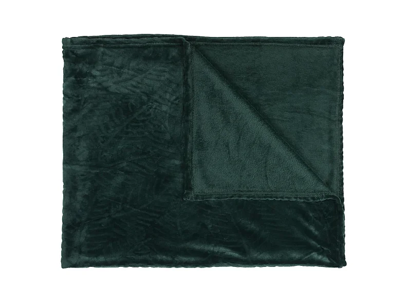 Plaid Flanelle Embosse Vert Sapin 120x150cm Vert