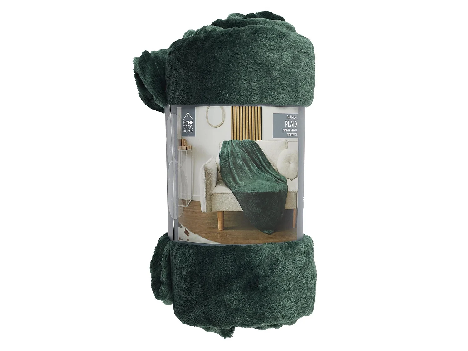 Plaid Flanelle Embosse Vert Sapin 120x150cm Vert