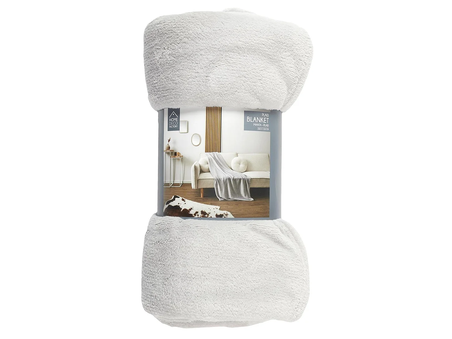 Plaid Molleton Gris Clair 150x200cm Gris