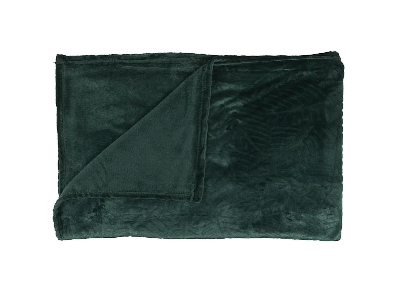 Plaid Flanelle Embosse Vert Sapin 150x200cm Vert