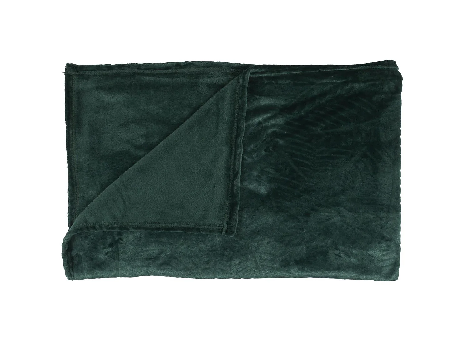 Plaid Flanelle Embosse Vert Sapin 150x200cm Vert