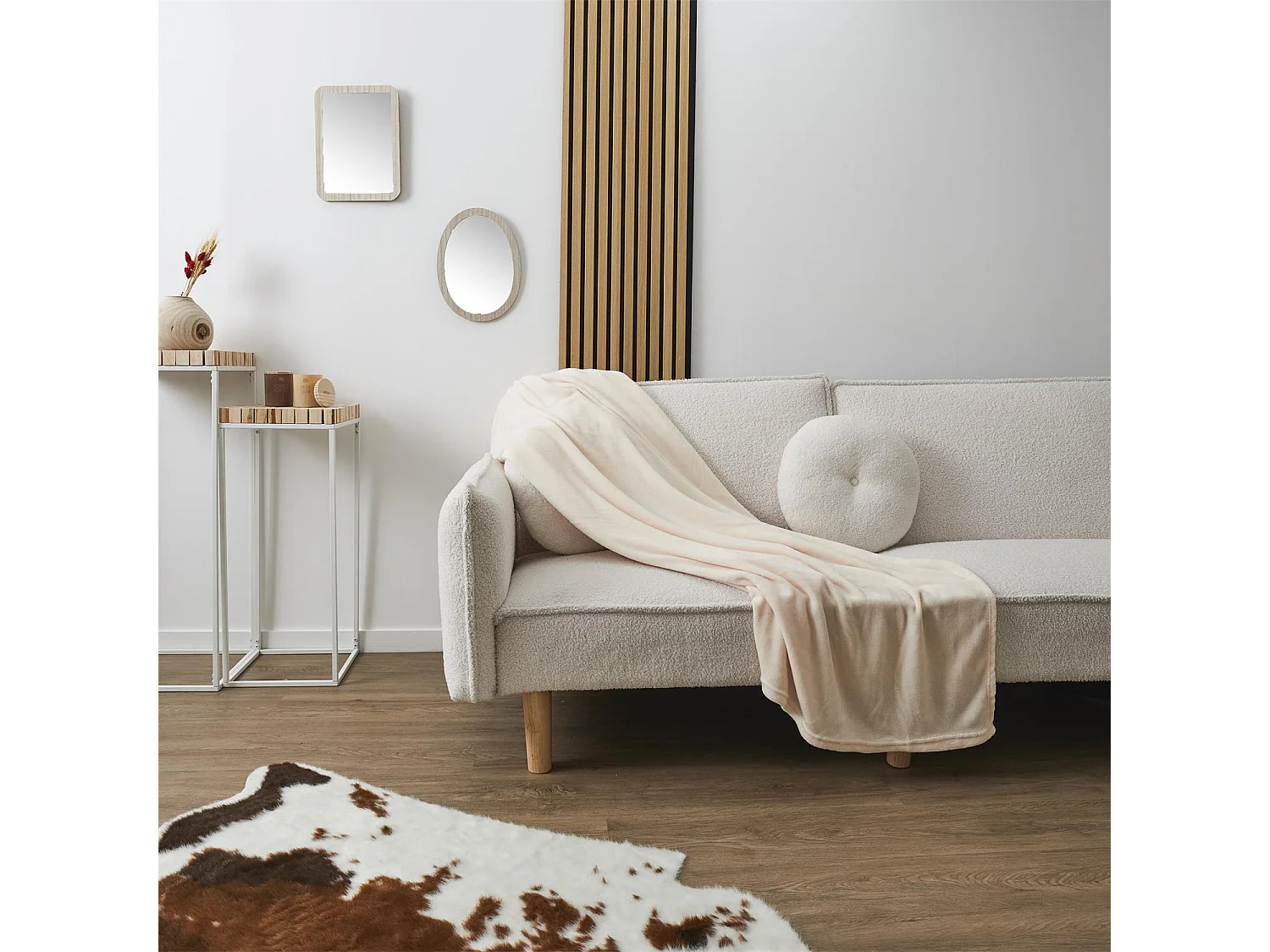 Plaid Molleton Creme 150x200cm Beige