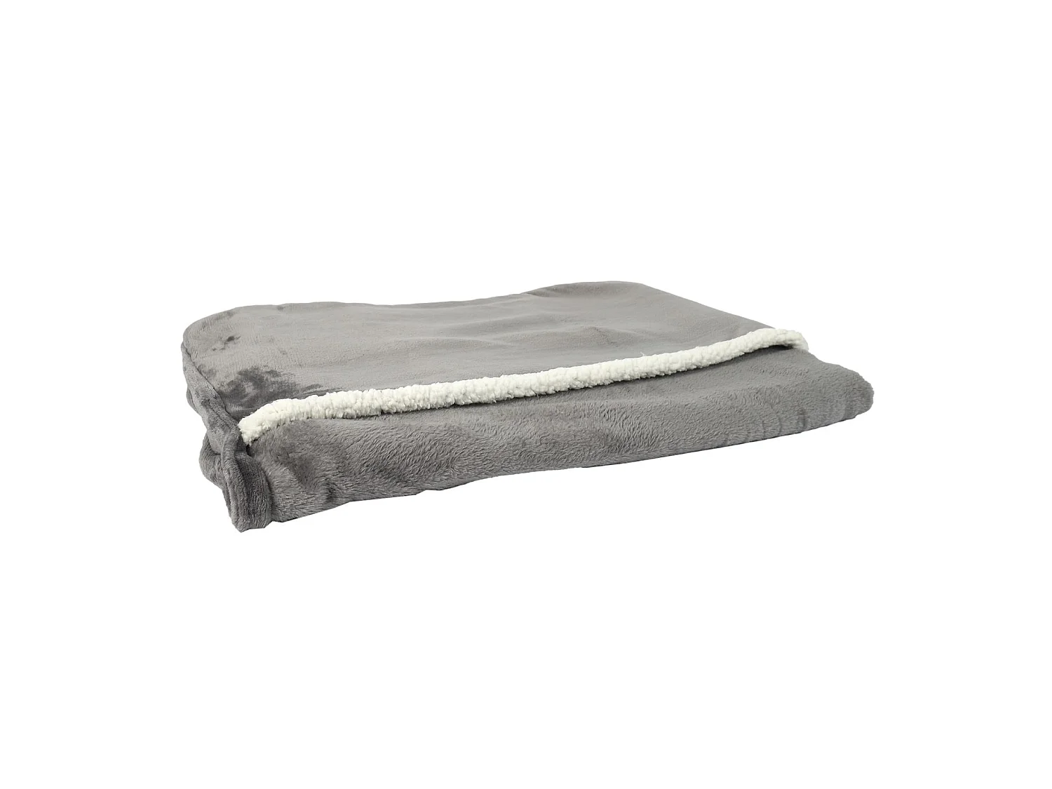 Plaid Gris Poches Pied Int Sherpa