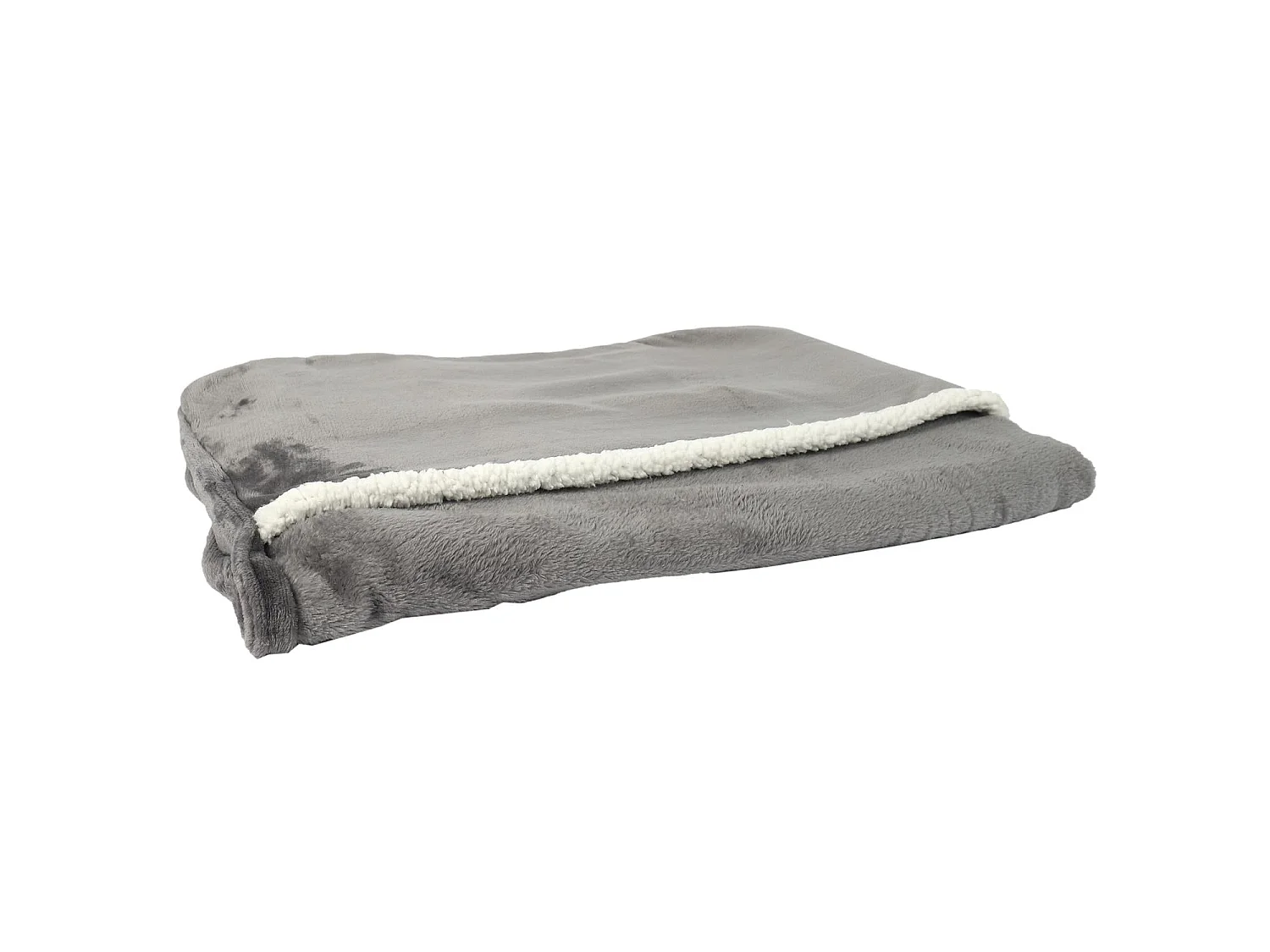 Plaid Gris Poches Pied Int Sherpa