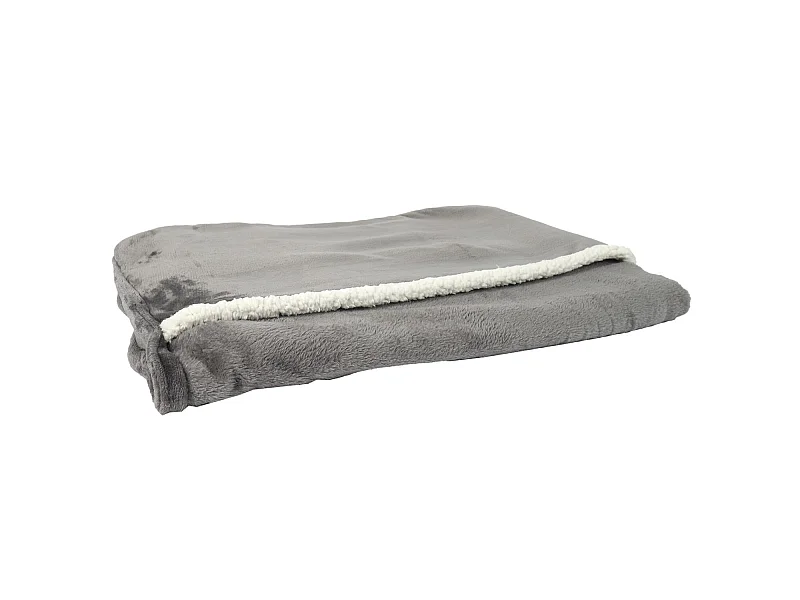 Plaid Gris Poches Pied Int Sherpa