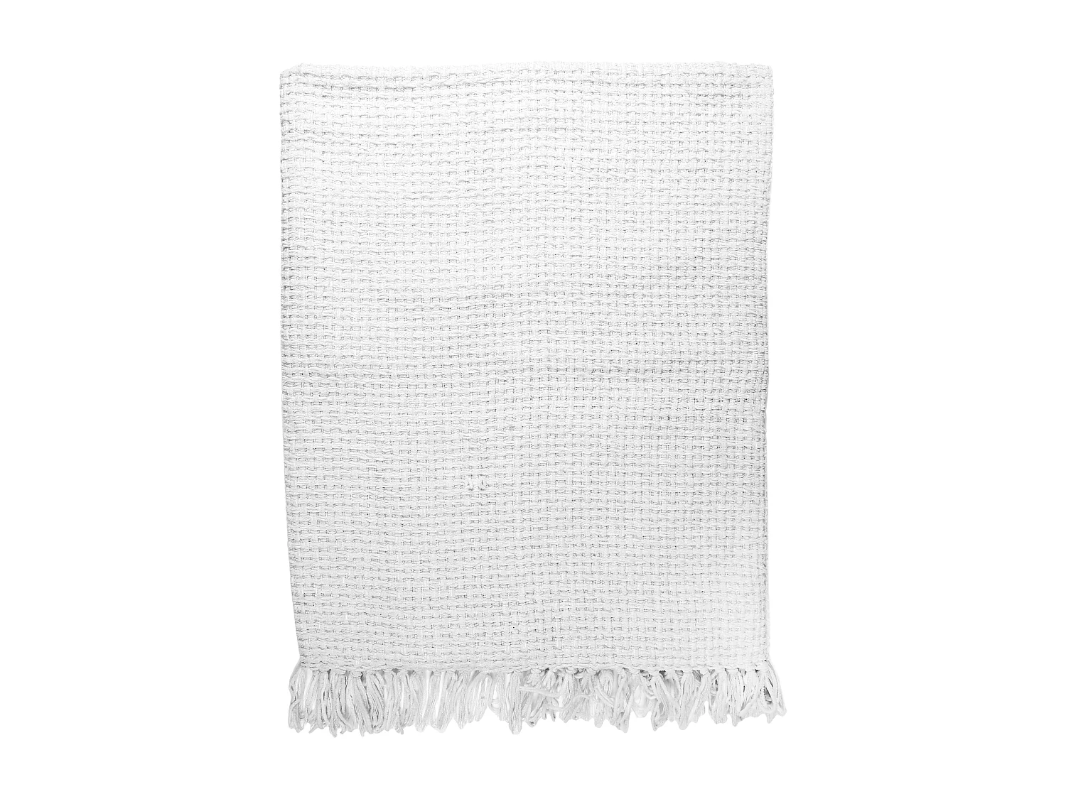 Plaid Blanc Chenille Gaufre 125x150cm Blanc