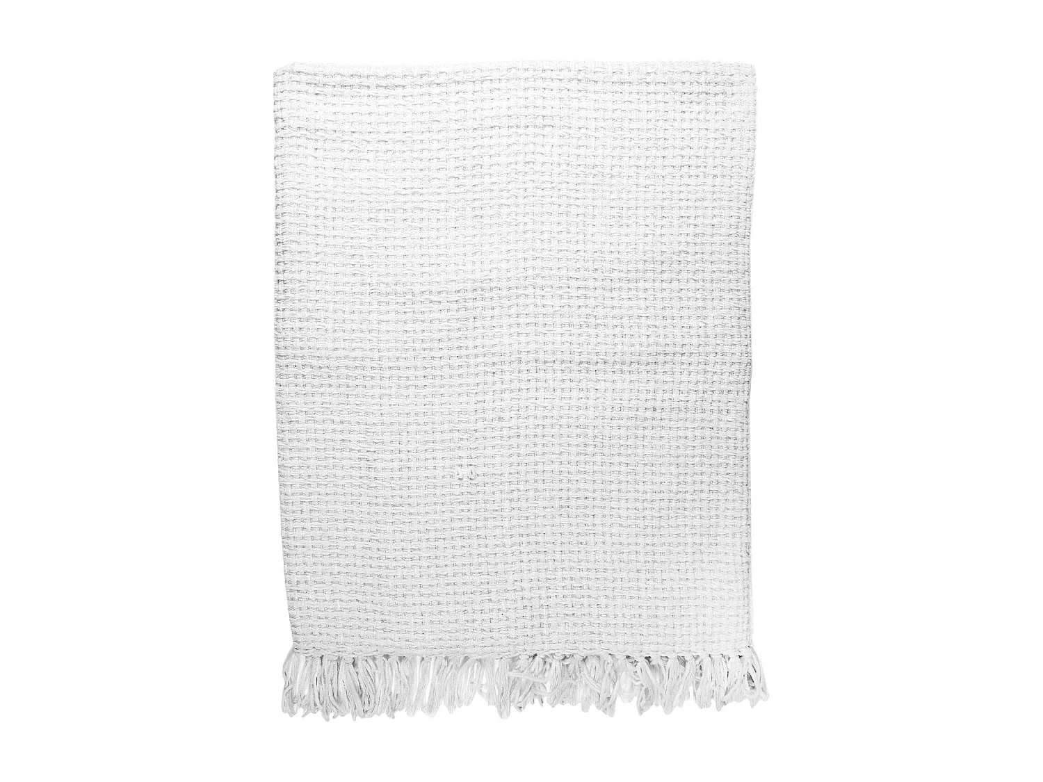 Plaid Blanc Chenille Gaufre 125x150cm Blanc