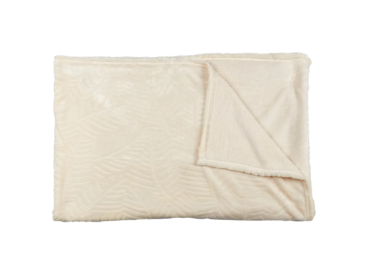 Plaid Flanelle Embosse Creme 150x200cm Beige