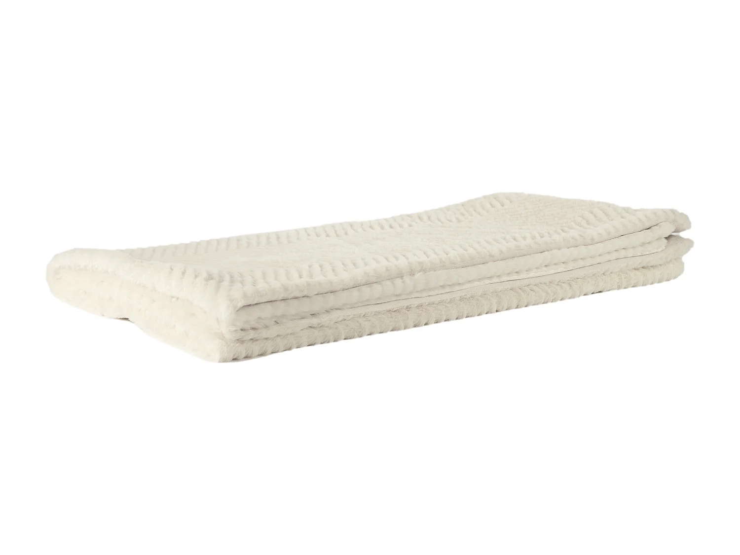 Plaid Imit Fourre Blanc 120x150cm Blanc