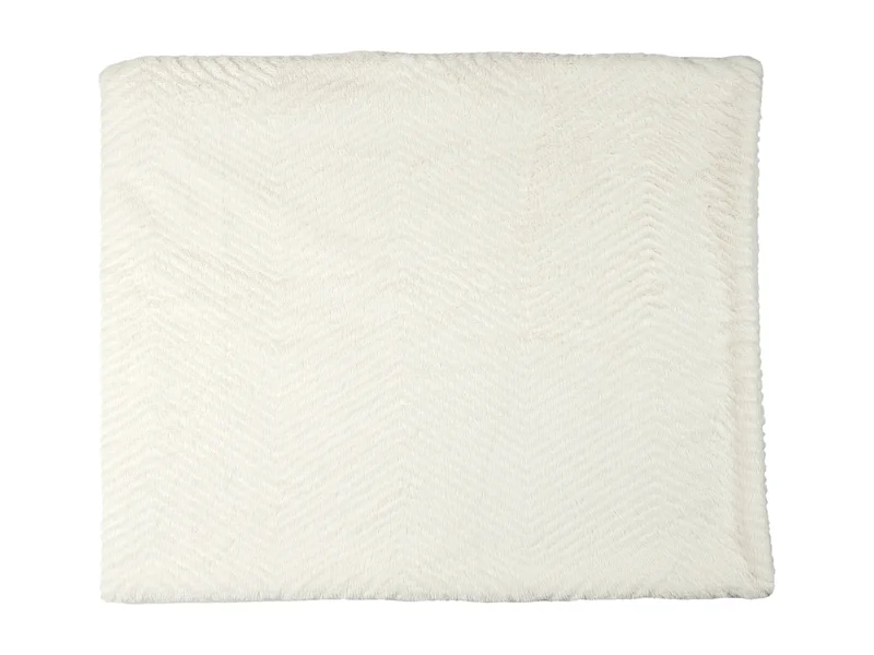 Plaid Imit Fourre Blanc 120x150cm Blanc