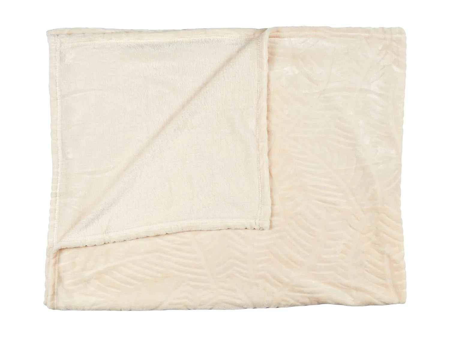 Plaid Flanelle Embosse Creme 120x150cm Beige