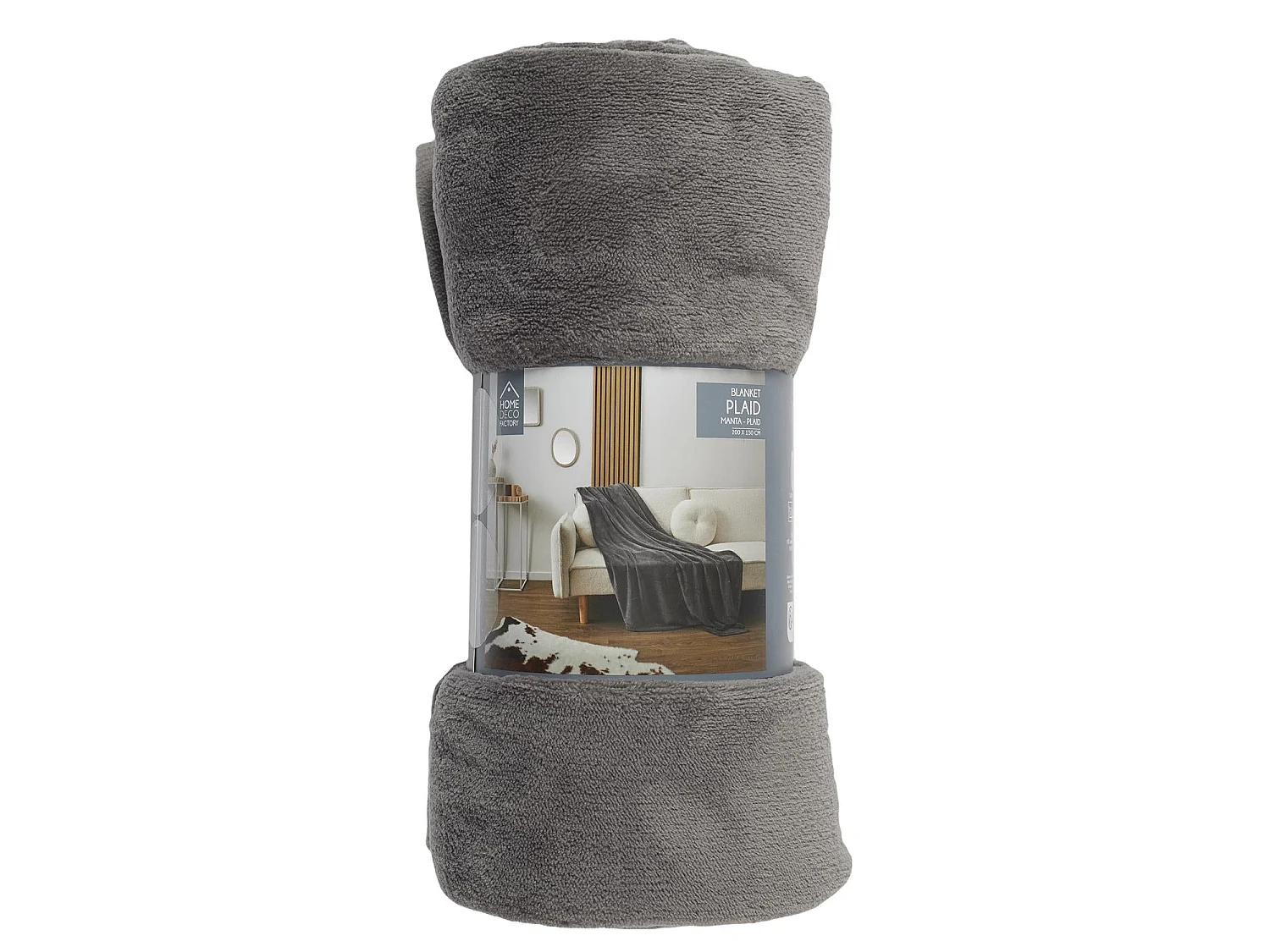 Plaid Molleton Uni 150x200cm Gris