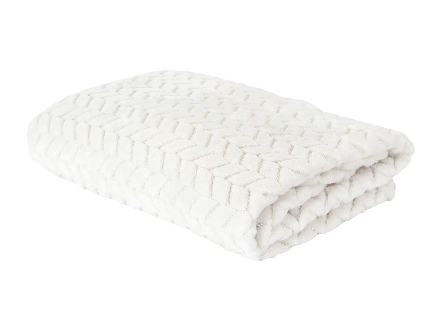 Plaid Imit Fourrure Creme Sherpa 120x150cm Blanc