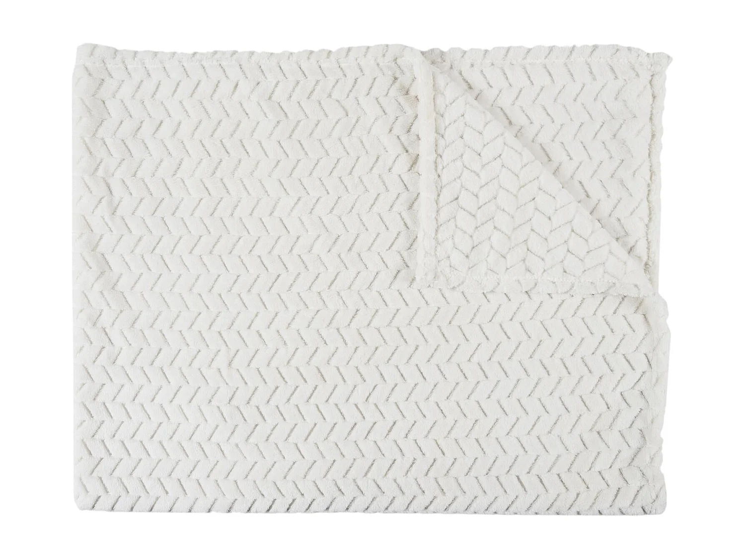 Plaid Imit Fourrure Creme Sherpa 120x150cm Blanc