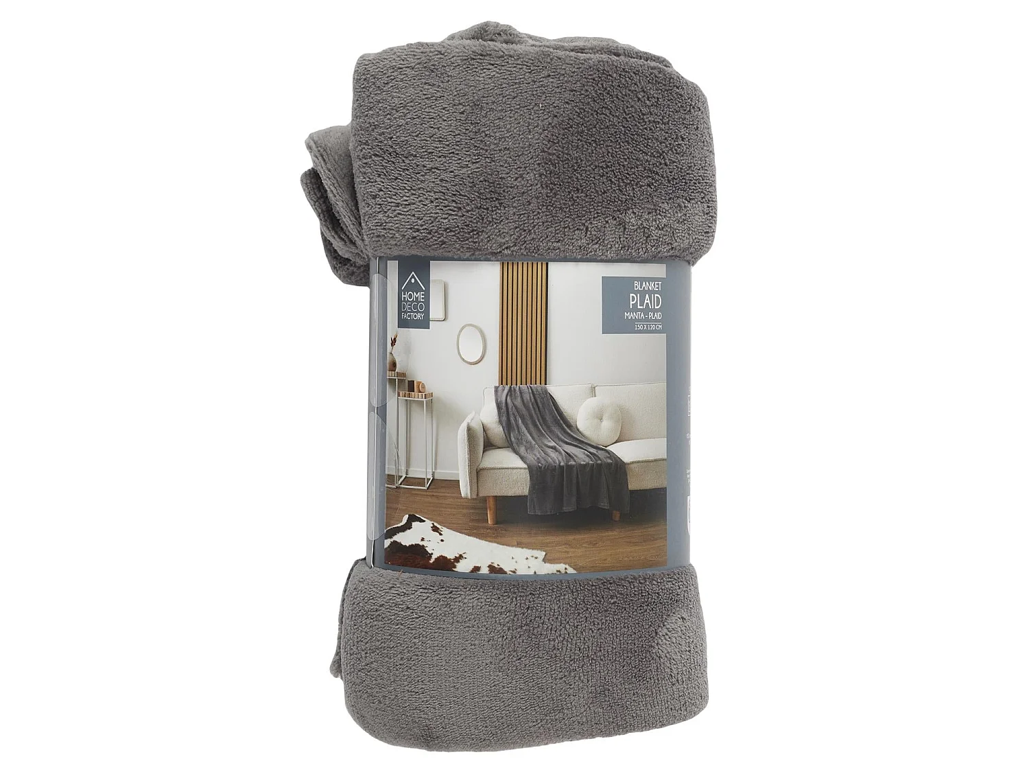 Plaid Molletone Uni 120x150cm Gris