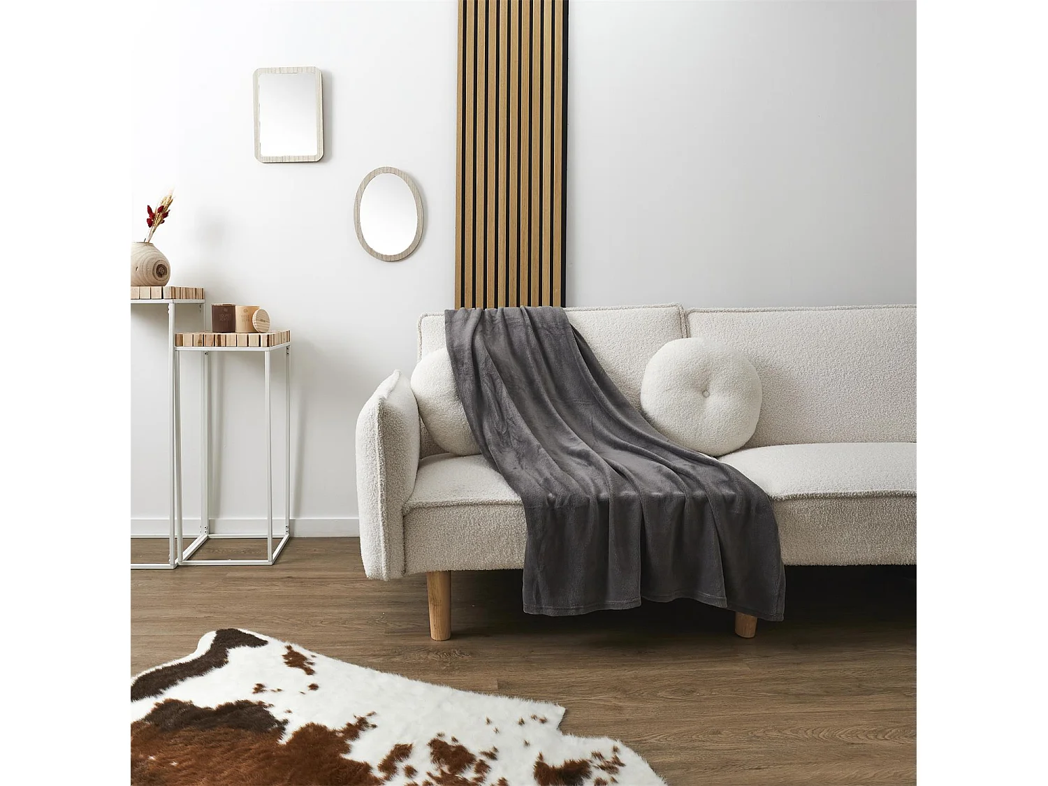 Plaid Molletone Uni 120x150cm Gris