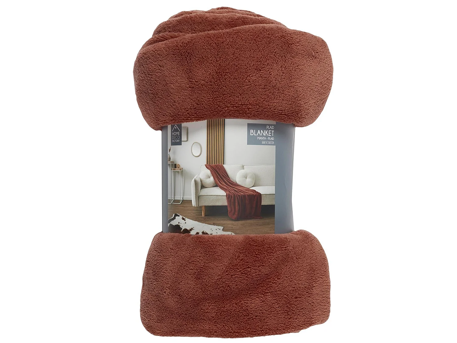 Plaid Molleton Terracotta 150x200cm Rouge