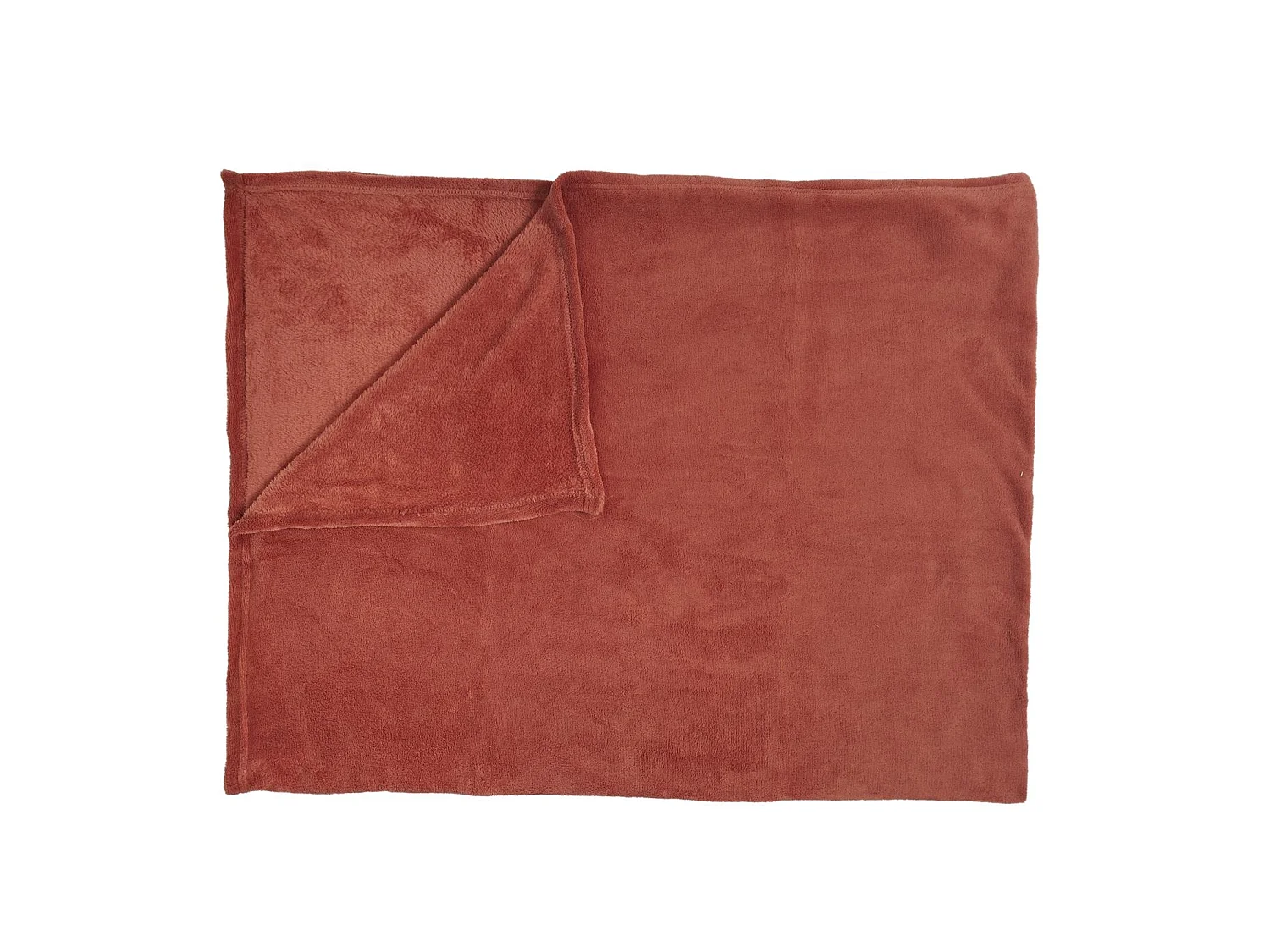 Plaid Molleton Terracotta 150x200cm Rouge