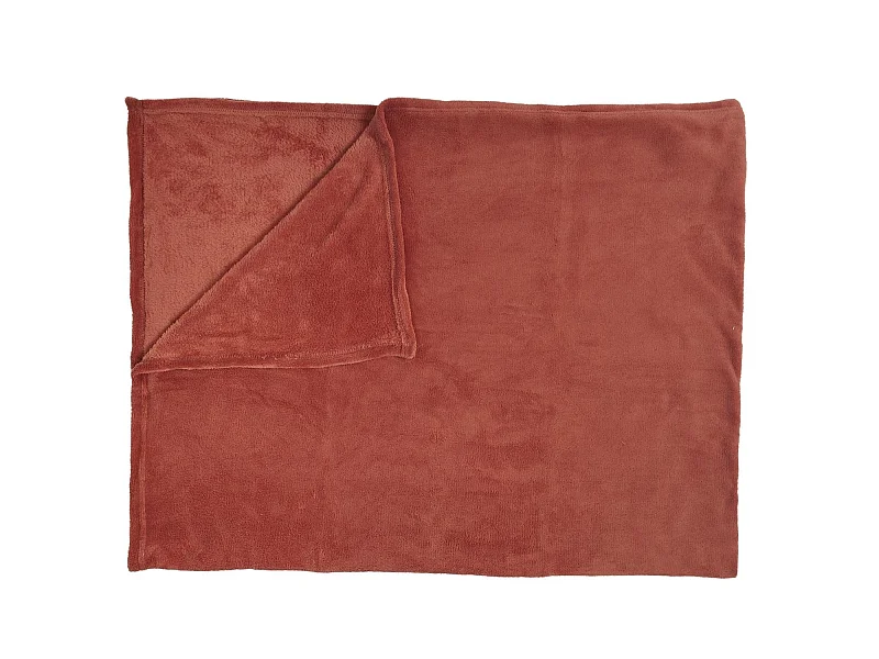 Plaid Molleton Terracotta 150x200cm Rouge