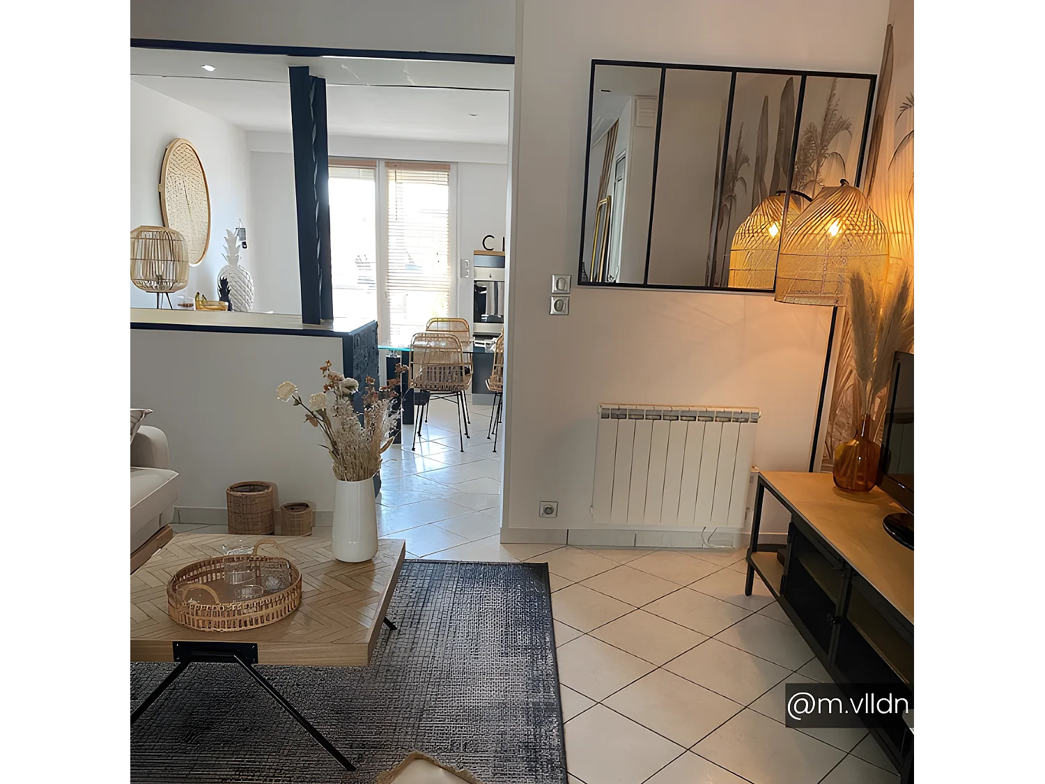 Vensterspiegel industriële stijl DUDLEY - IJzer - 4 delen - H120 x B90 cm