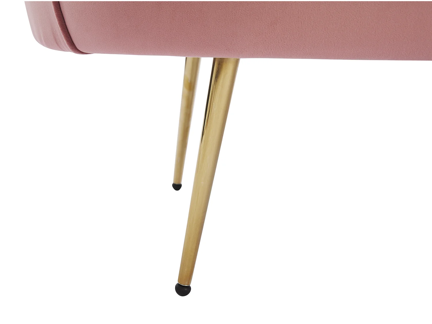 Sofá de 2 lugares e poltrona forma de concha veludo cor-de-rosa - DANDELION