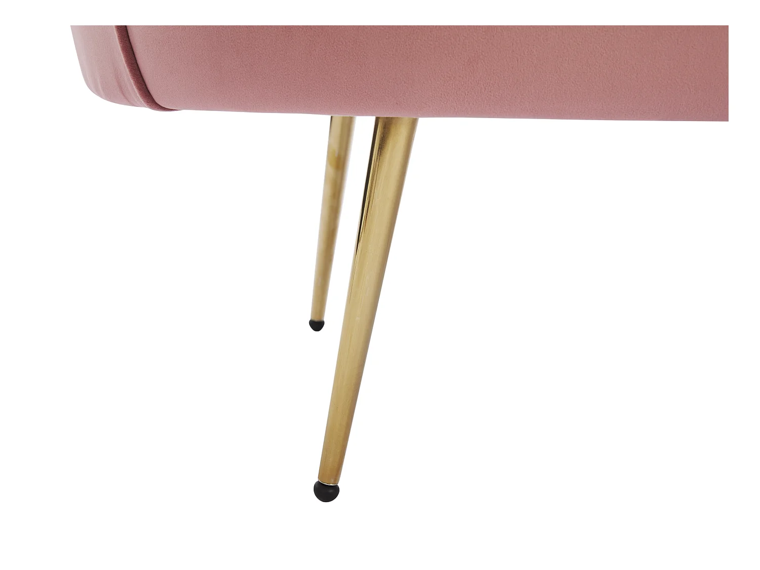 Zitbank 2 personen en fauteuil in schelpvorm in roze fluweel DANDELION