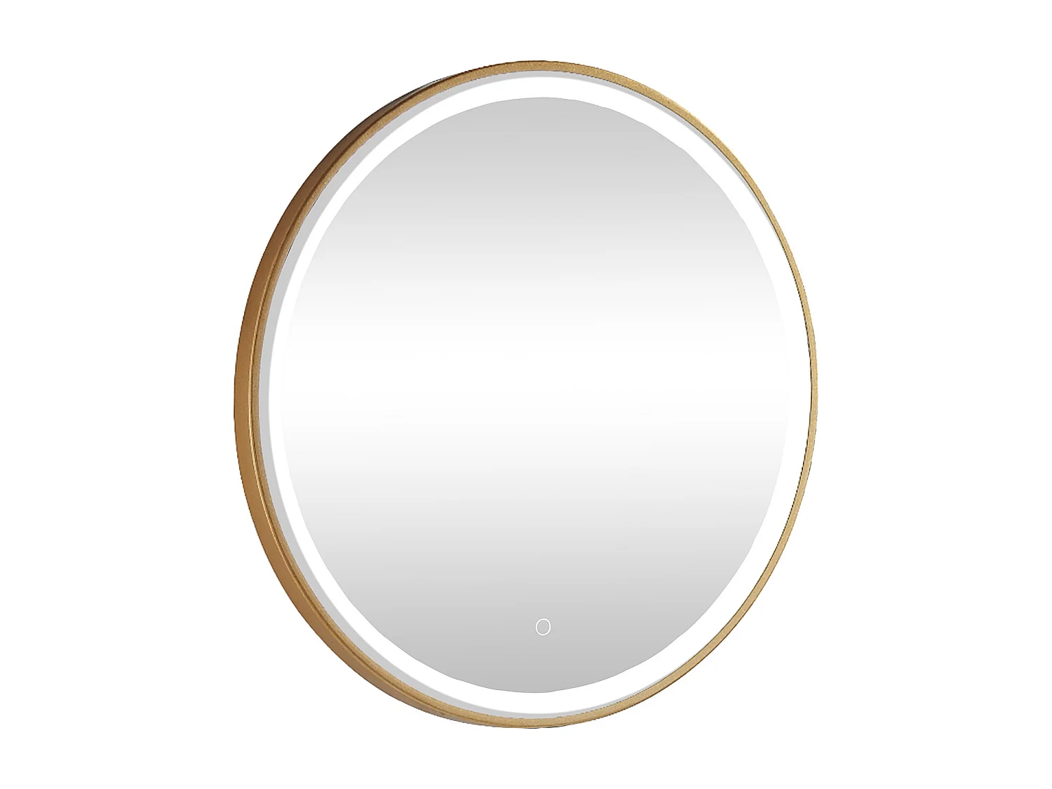 Miroir de salle de bain lumineux rond doré avec Leds - D80 cm - NUMEA