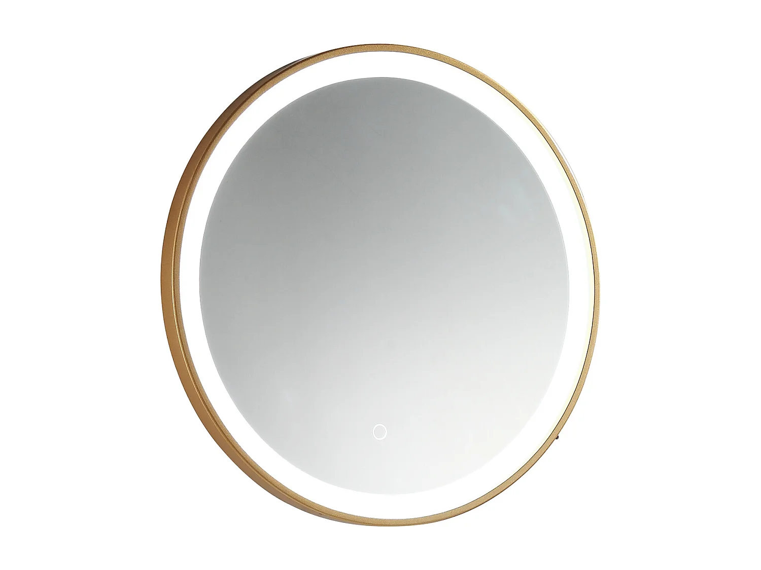 Miroir de salle de bain lumineux rond doré avec Leds - D80 cm - NUMEA