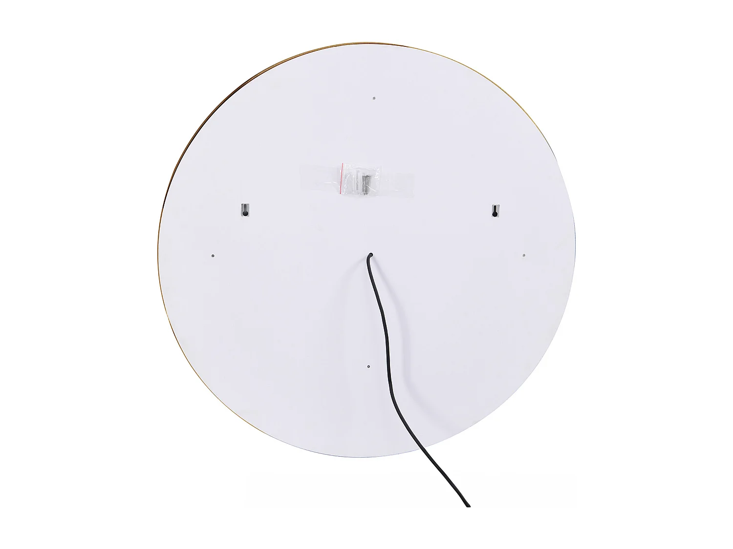 Badezimmerspiegel rund mit LED-Beleuchtung - D 80 cm - Goldfarben - NUMEA