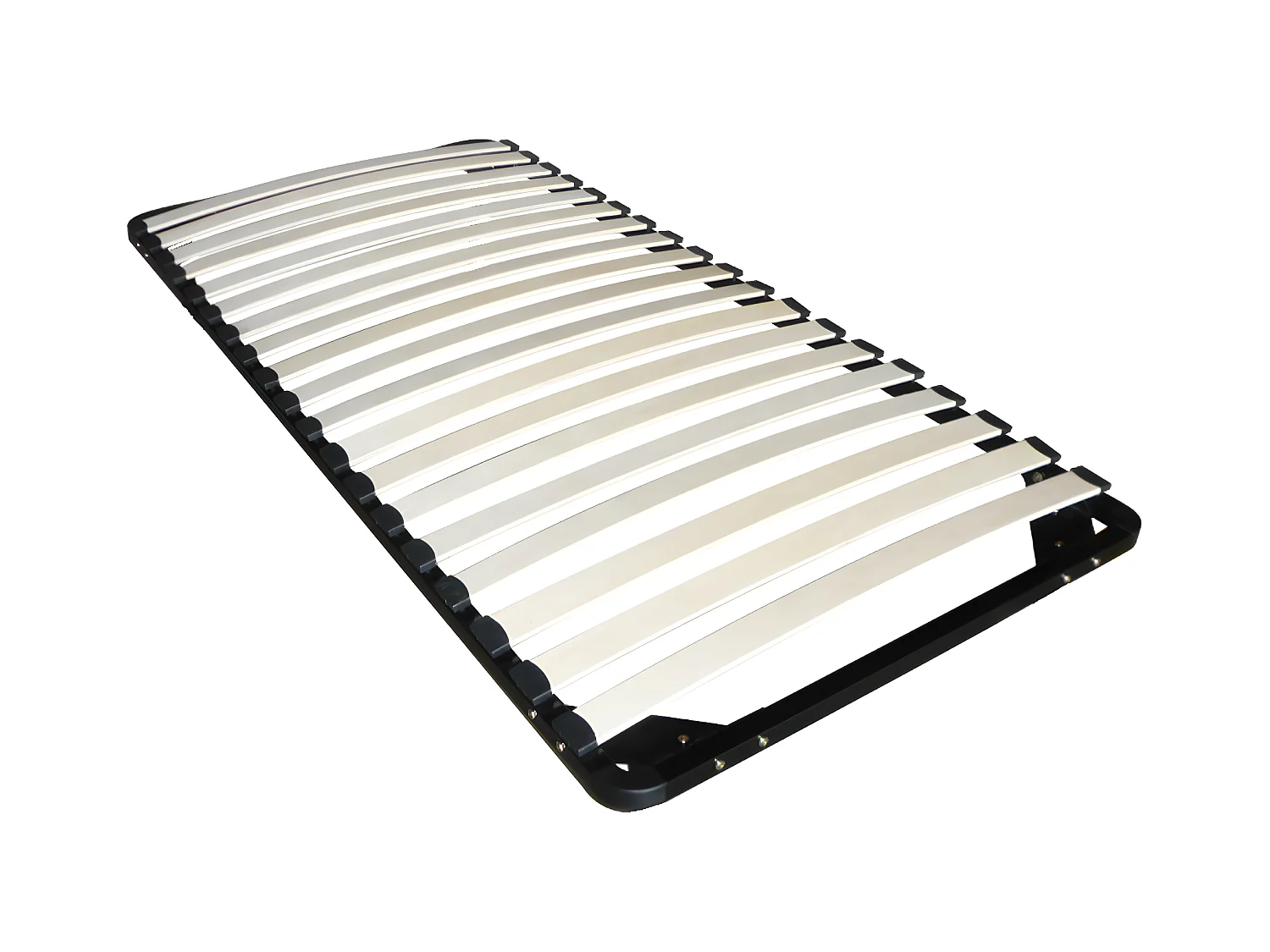 Lit 90 x 190/200 cm avec rangements - Blanc et naturel + Sommier - PAULETTE