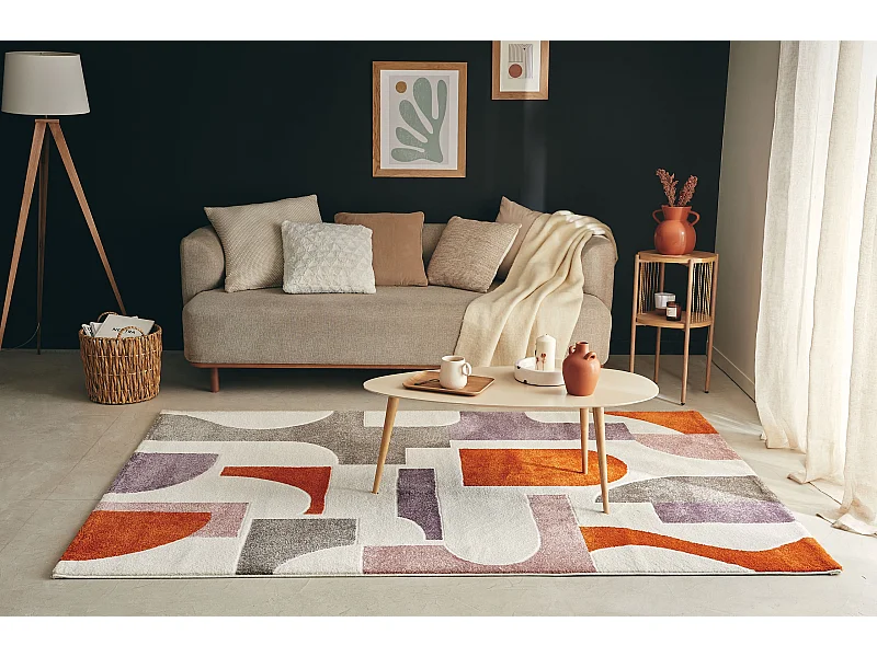 Tapis de salon - Memphis - Géométrique - Multicolore - 160x230
