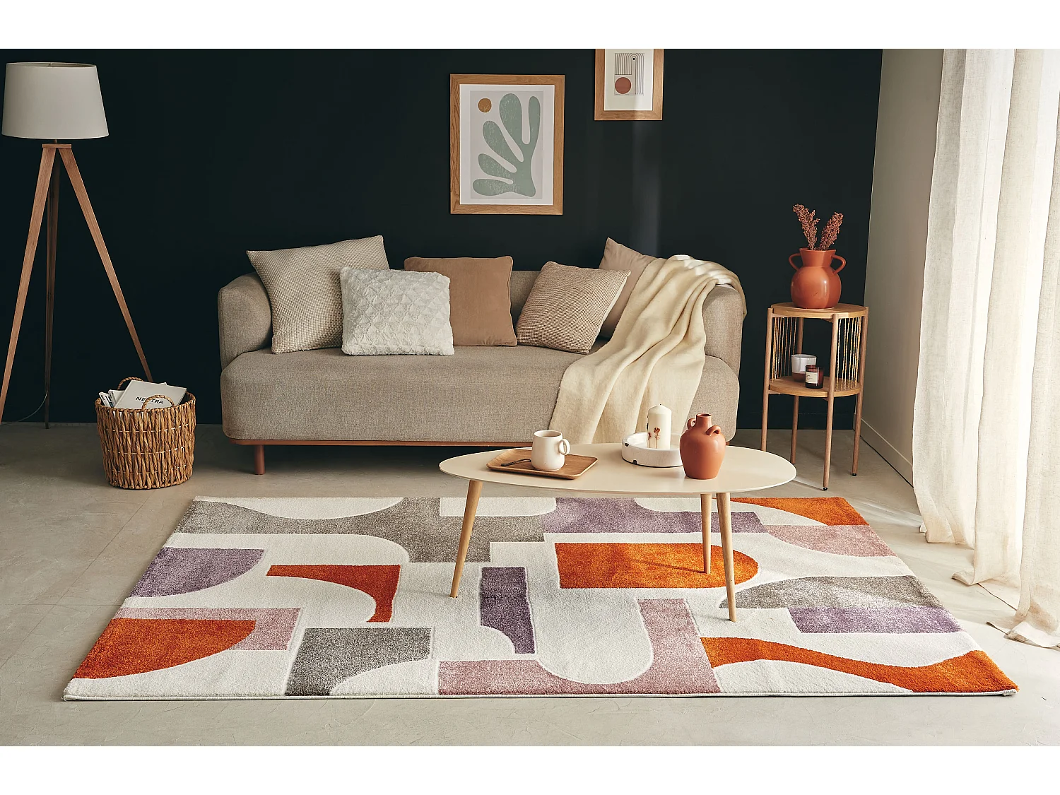 Tapis de salon - Memphis - Géométrique - Multicolore - 160x230