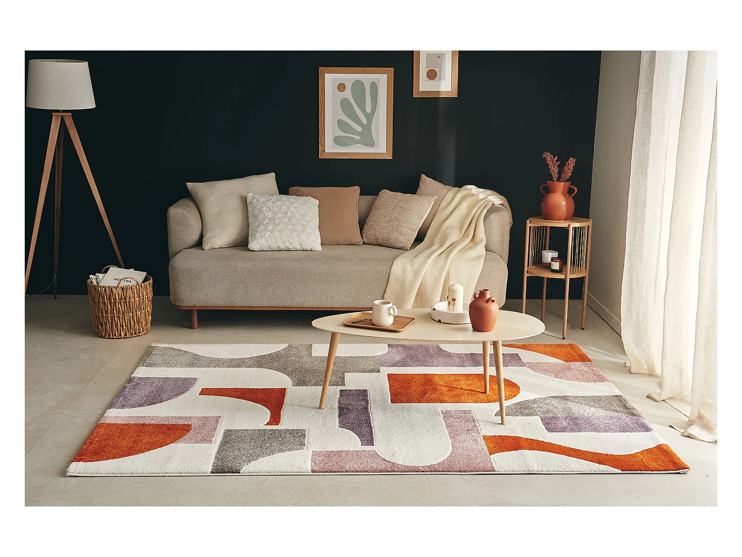 Tapis de salon - Memphis - Géométrique - Multicolore - 160x230