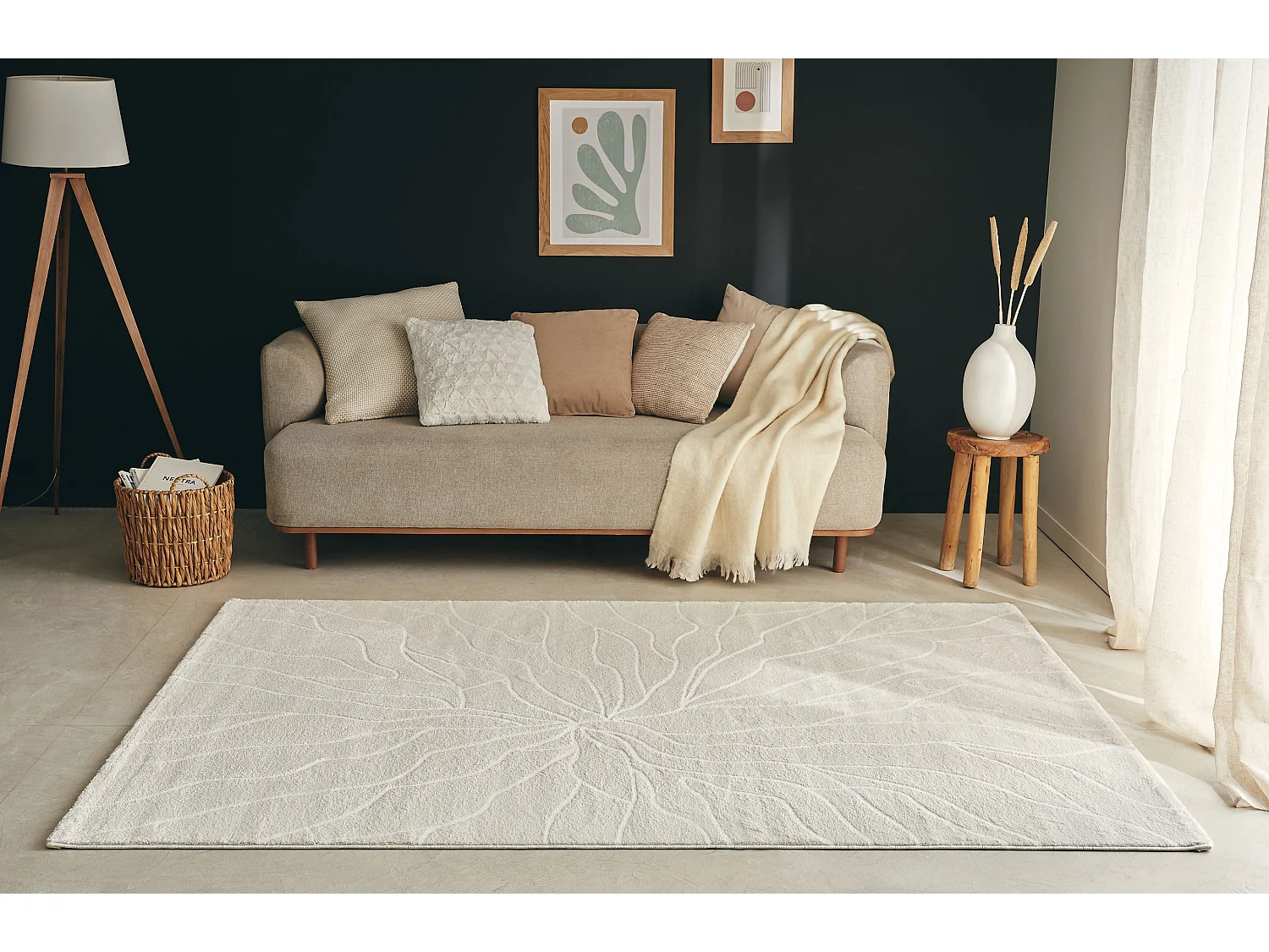 Tapis de salon - Memphis - Géométrique - Crème - 200x290