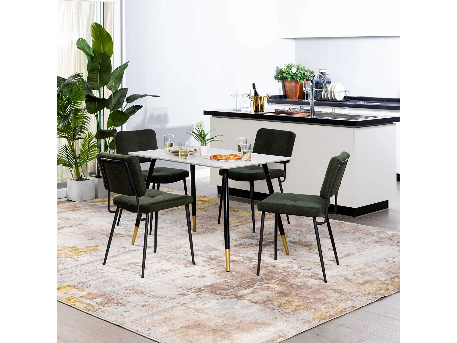 Lot de 4 chaise de salle à manger industriel,karomi