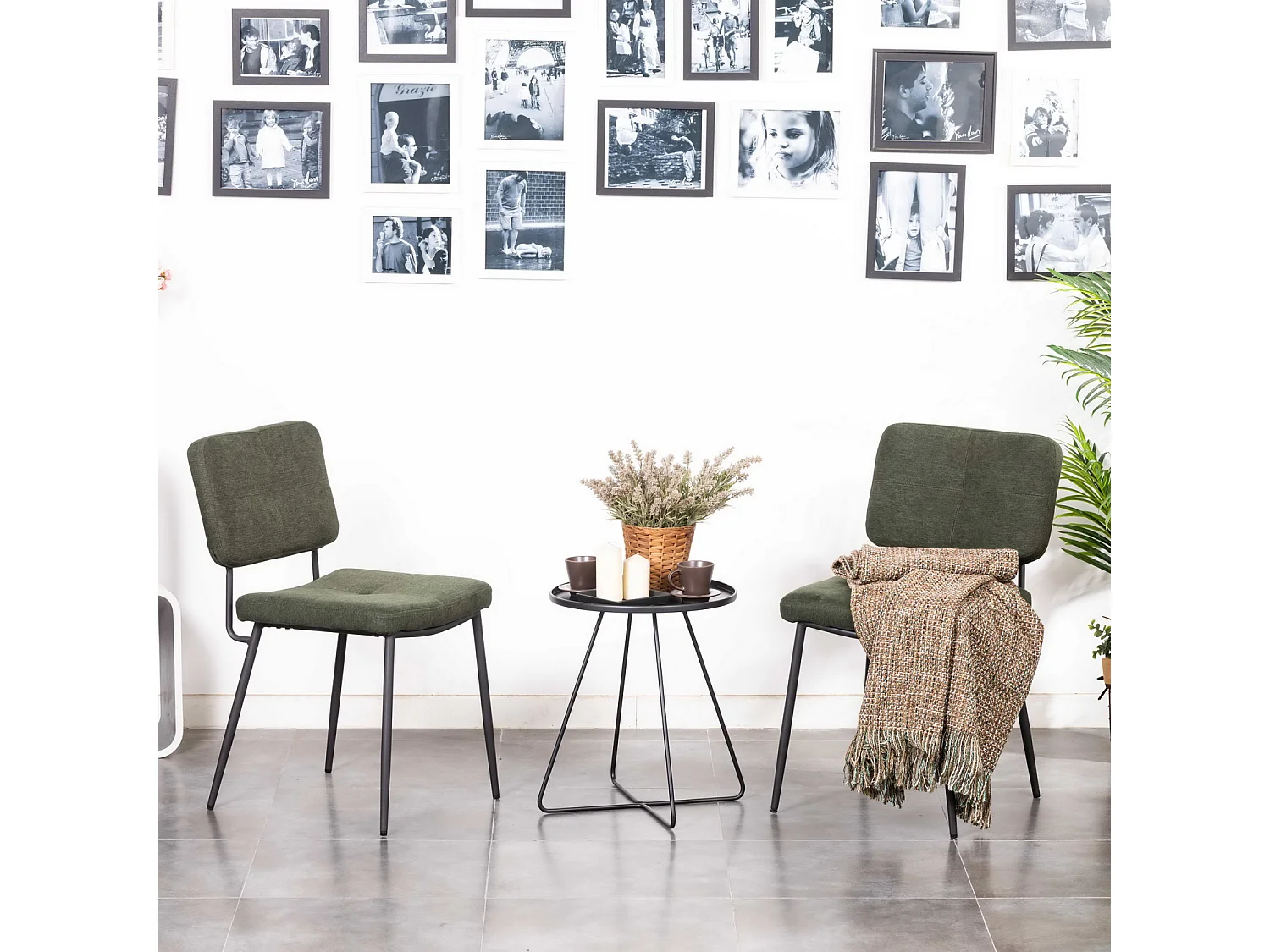 Lot de 4 chaise de salle à manger industriel,karomi