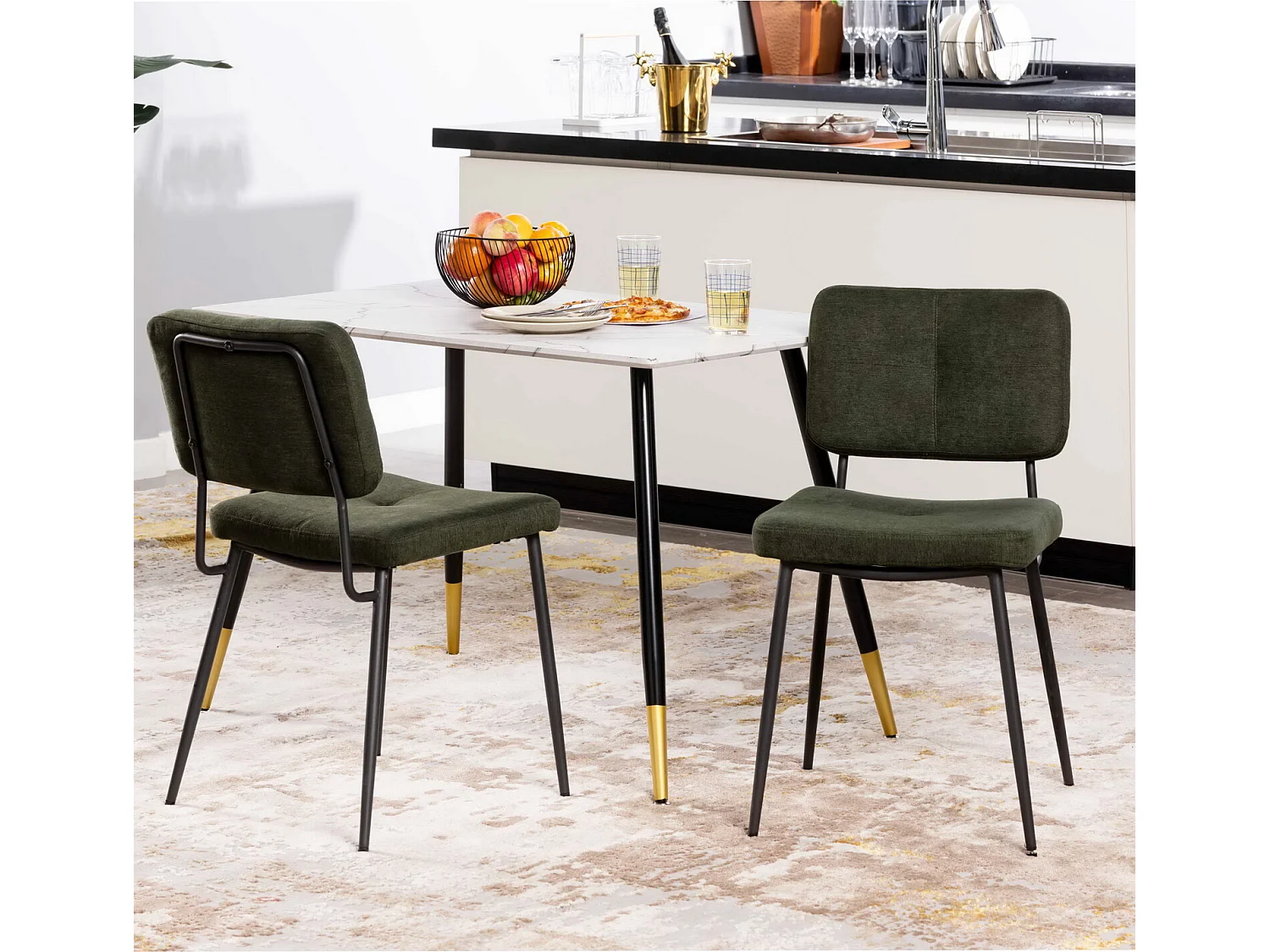 Lot de 4 chaise de salle à manger industriel,karomi