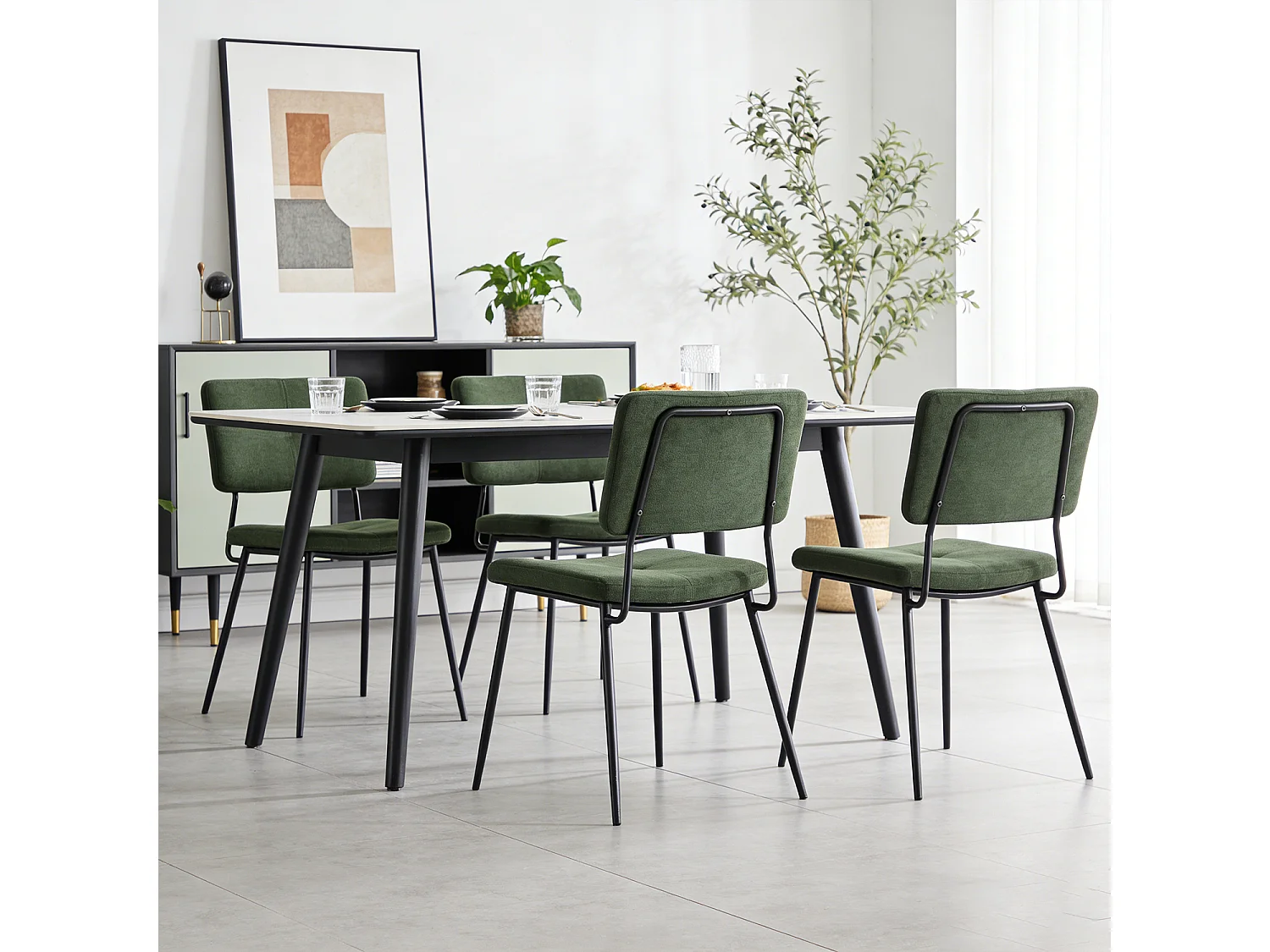 Lot de 4 chaise de salle à manger industriel,karomi