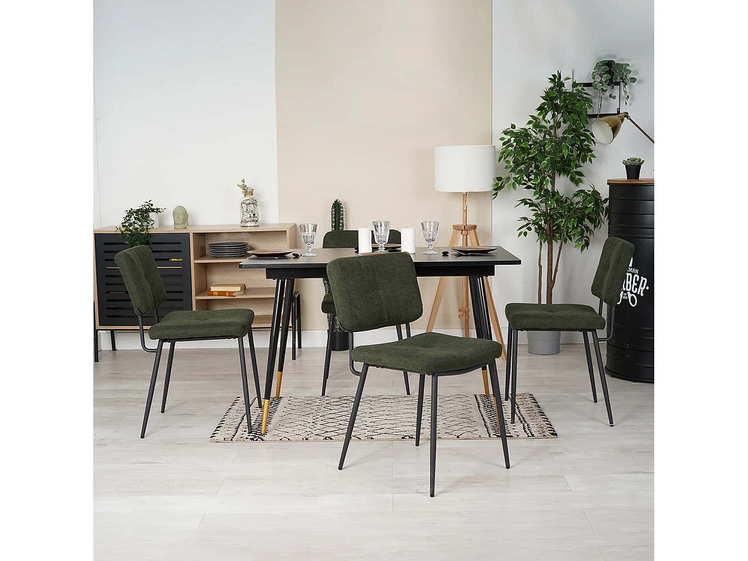 Lot de 4 chaise de salle à manger industriel,karomi
