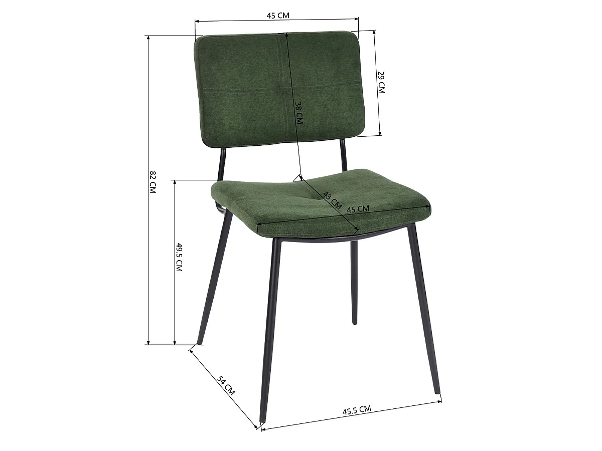 Lot de 4 chaise de salle à manger industriel,karomi