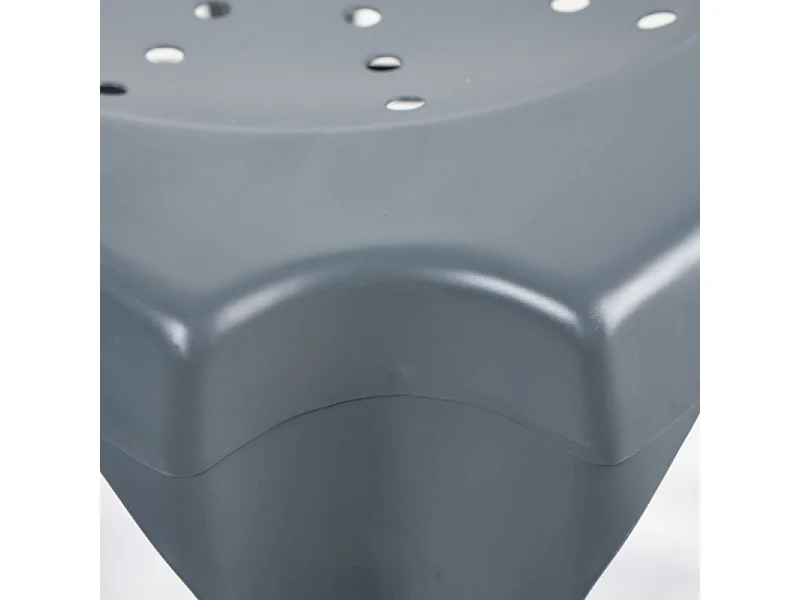 Lot de 2 chaises métal gris avec perforations sur l'assise - METALICA