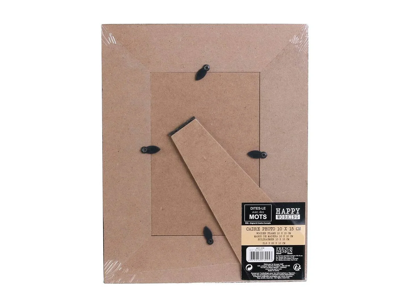 Cadre photo en bois Happy working  (Lot de 2)