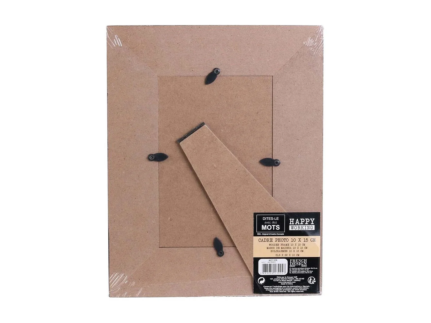 Cadre photo en bois Happy working  (Lot de 2)