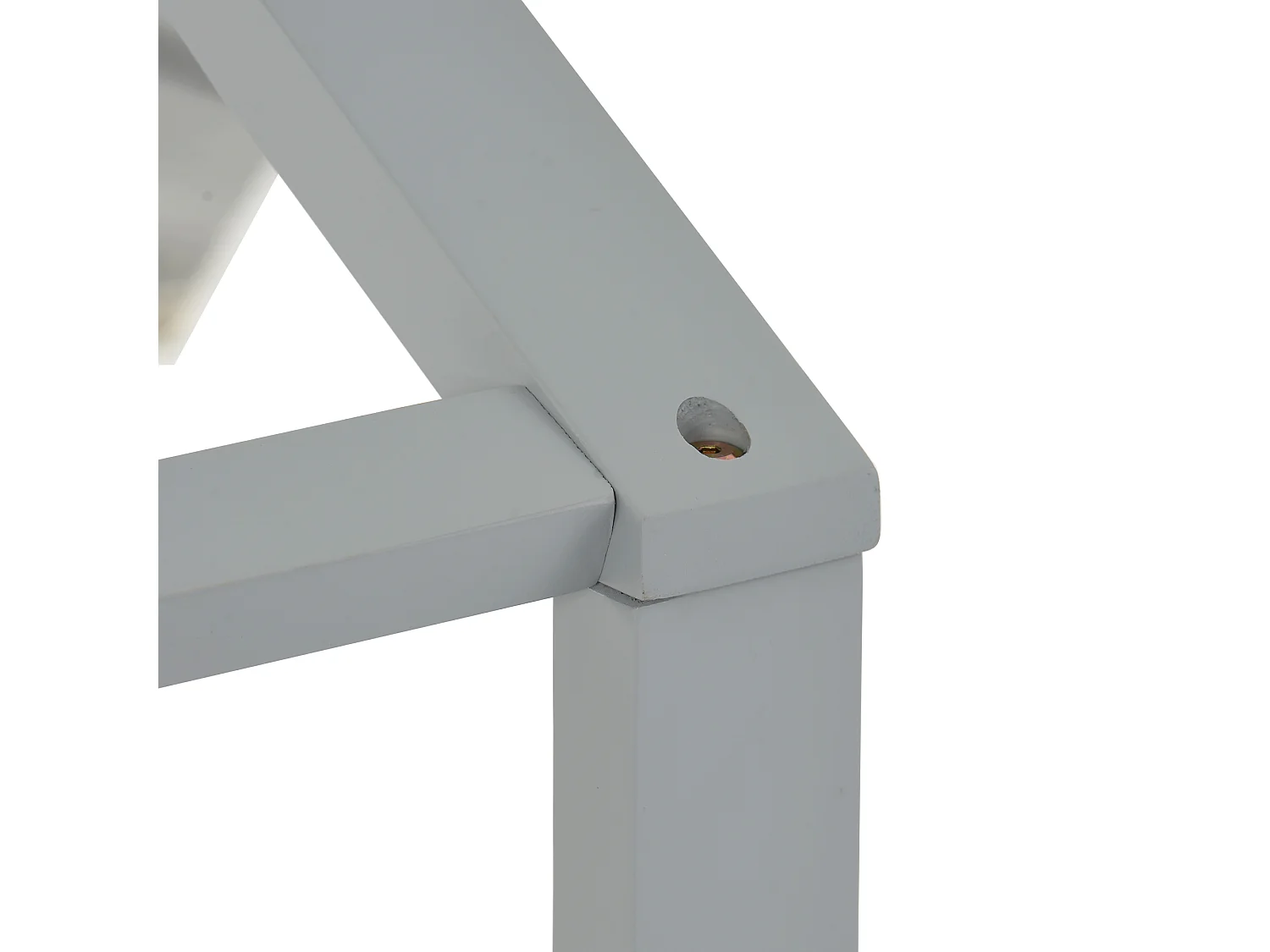 Letto cabina per bambini 90x200cm in legno massello con protezione anticaduta e rete a doghe - Grigio