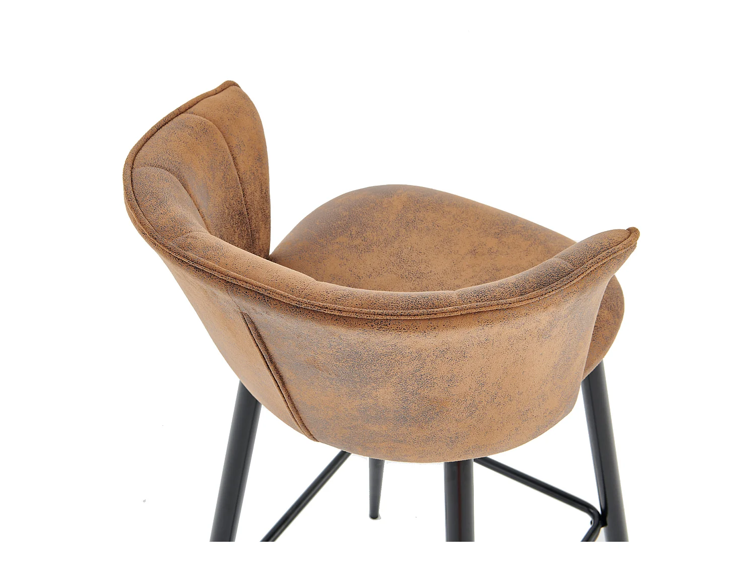 Lot de 4 Tabourets de Bar Hauteur d'Assise 77,5 cm Style Industreil et Vintage rembourrées en suède Pieds en Métal,DONCIC