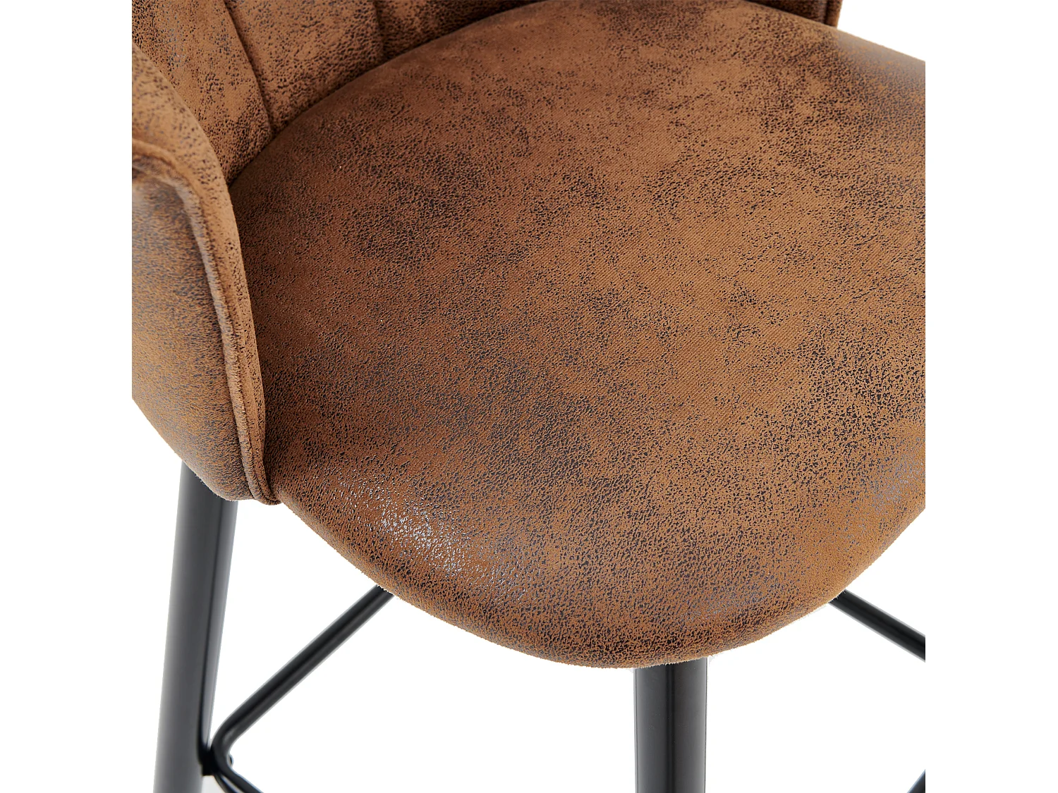 Lot de 4 Tabourets de Bar Hauteur d'Assise 77,5 cm Style Industreil et Vintage rembourrées en suède Pieds en Métal,DONCIC