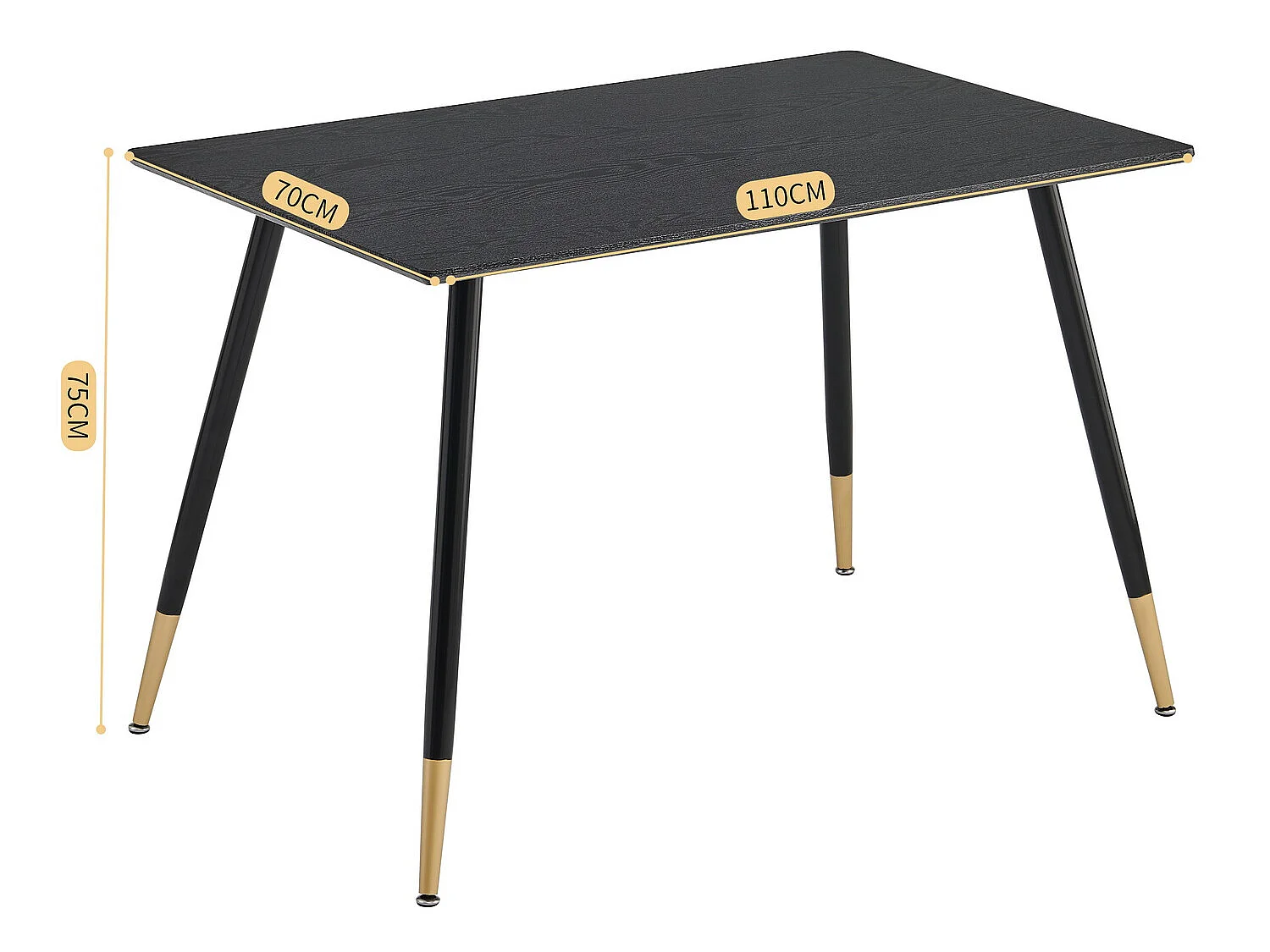 Bureau multi table L110CM style industriel imitation bois et pieds métal