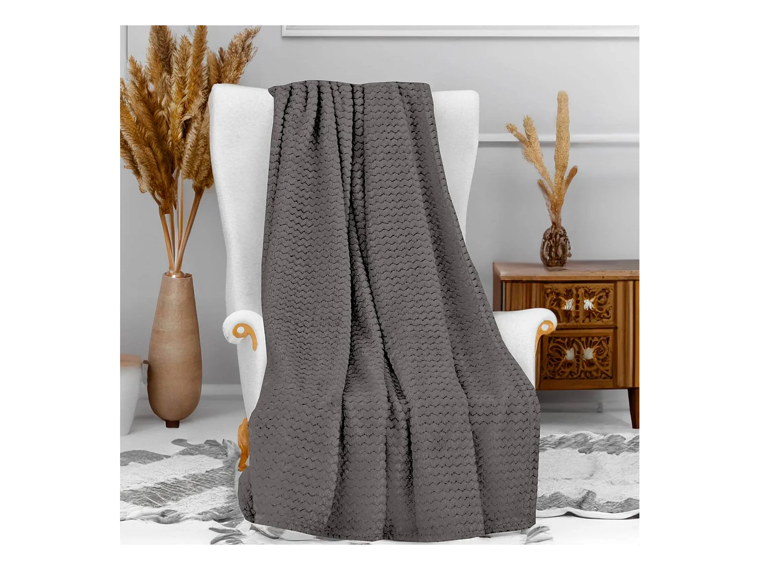 Plaid cocooning 120x160 cm Gris